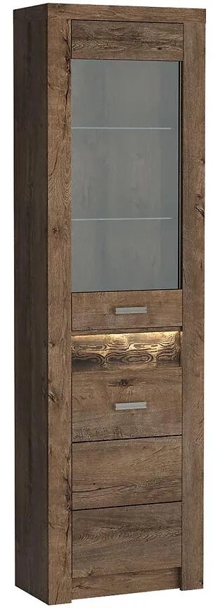 Vitrina rohová Indianapolis I23 tmavý jaseň