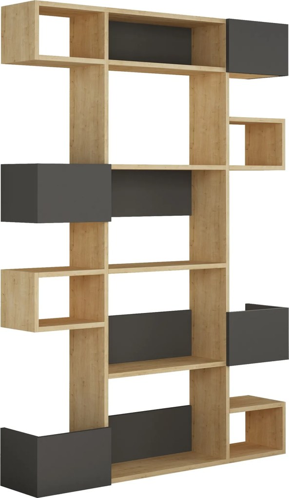 Knižnica Houseland Niho dub prírodný/antracit