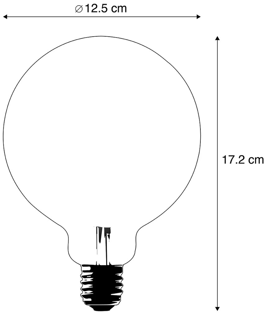 Sada 5 inteligentných LED žiaroviek E27 G125 zlatá 4,9 W 470 lm 1800-4000 K
