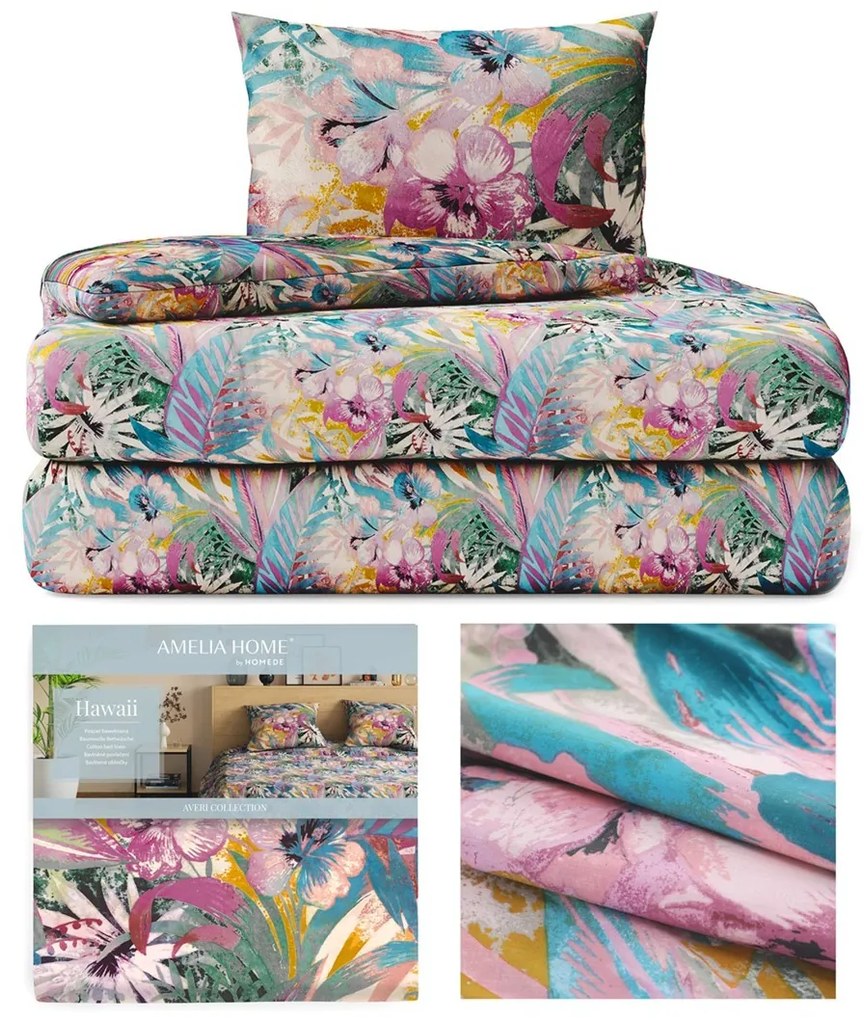 AmeliaHome Bavlnená posteľná bielizeň Averi Hawaii I. farebné