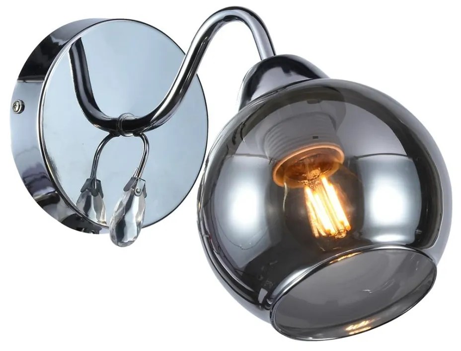 Nástenné bodové svietidlo CONNOR 1xE27/15W/230V lesklý chróm/šedá