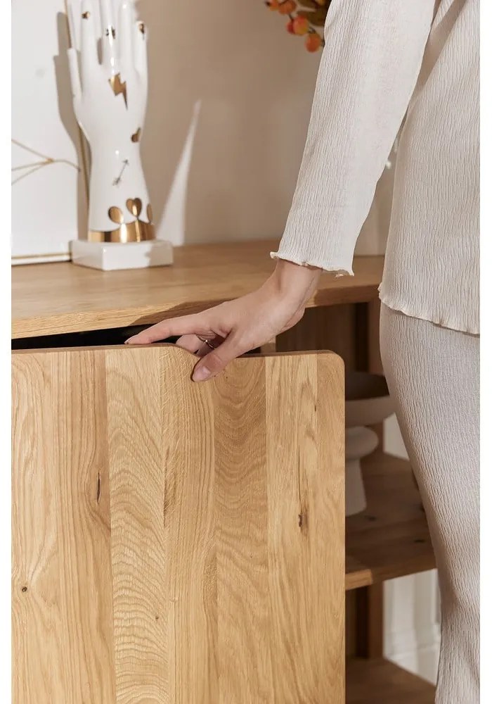 Skrinka z dubového dreva v prírodnej farbe 95x80 cm Twig – The Beds