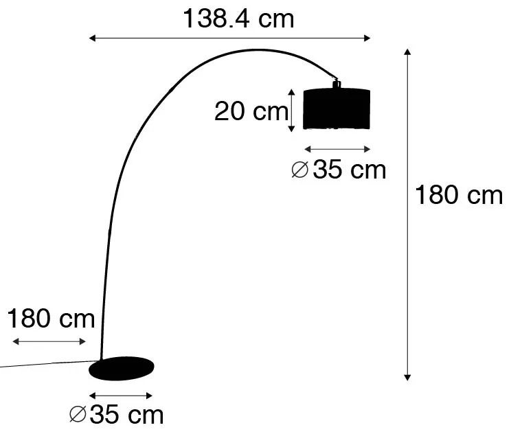 Inteligentná moderná oblúková stojaca lampa čierna vrátane A60 Wifi - Vinossa