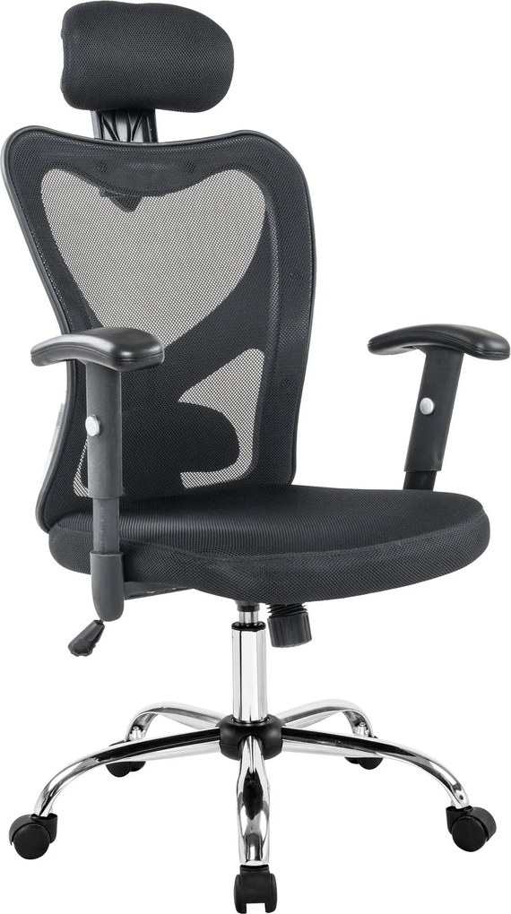 XXXLutz OTOČNÁ STOLIČKA, sieťovina, čierna, strieborná Livetastic - Online Only kancelárie - 001769016101