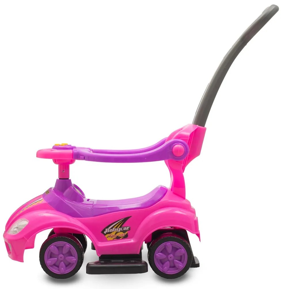 Detské odrážadlo s vodiacou tyčou 3v1 Baby Mix Mega Car ružové