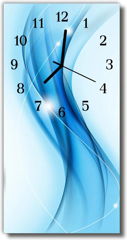 Sklenené hodiny vertikálne  Umelecký vzor grafický modrý