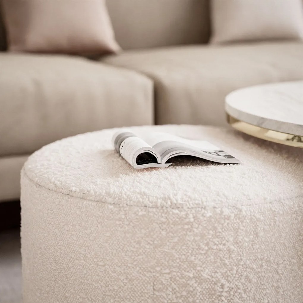 KONFERENČNÝ STOLÍK LEONARDO X ČIERNY LESK + ZLATÝ + TABURET BÉŽOVÝ