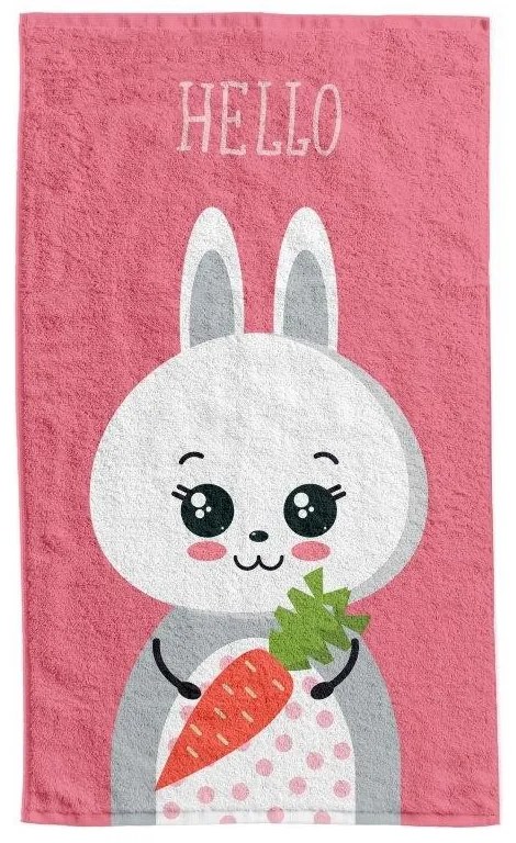 Bavlněná froté osuška BUNNY 011 30x50 cm růžová