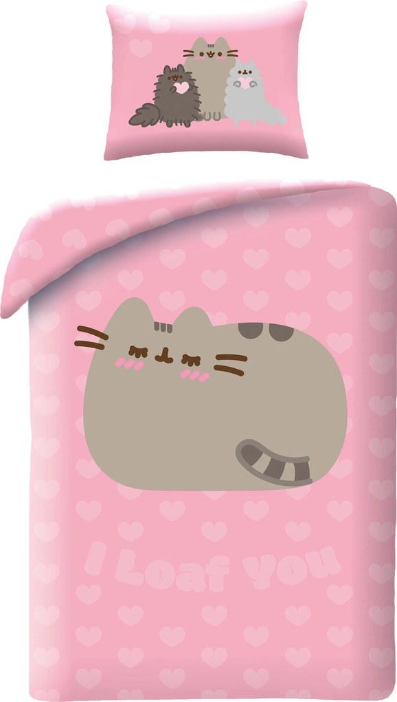 Halantex Obliečky z mikrovlákna 140x200 + 70x90 cm - Pusheen "Relaxing"