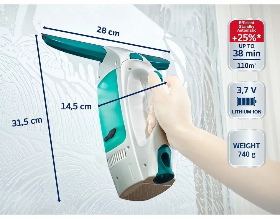 Leifheit Window Cleaner vysávač na okná 51003 + tyč 43 cm + mop na okná