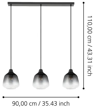 Eglo 43822 - Luster na lanku SEDBERGH 3xE27/40W/230V