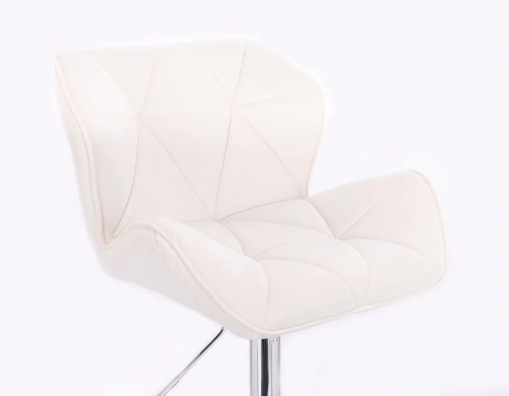 LuxuryForm DESIGN Stolička MILANO VELUR na čiernom kríži - biela