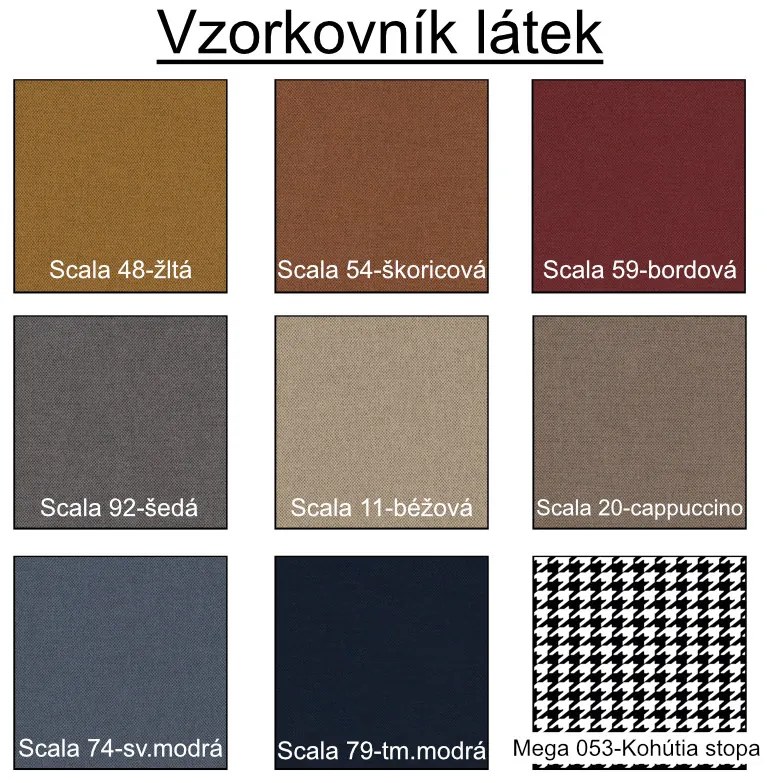 Nabytekmorava Jedálenský set Brooklyn pre 6 osôb, stôl 140x115 cm farba lamina: buk 381, čalúnenie vo farbe: SCALA škoricová 54