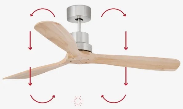 FARO 33373DC - Stropný ventilátor LANTAU drevo/matný chróm pr. 132 cm + DO