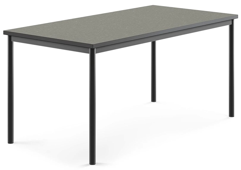 Stôl SONITUS, 1600x800x720 mm, linoleum - tmavošedá, antracit