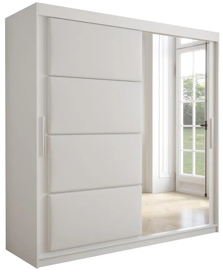 Skriňa Tapi 200 Biely/Biela ekokoža