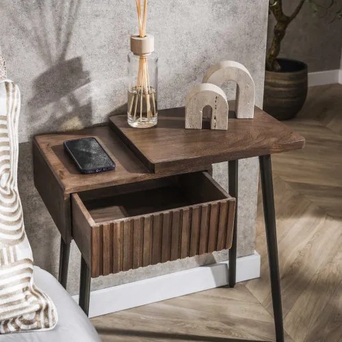 Nočný stolík 30-15 Carve Drevo Acacia - Pravý - Komfort-nábytok