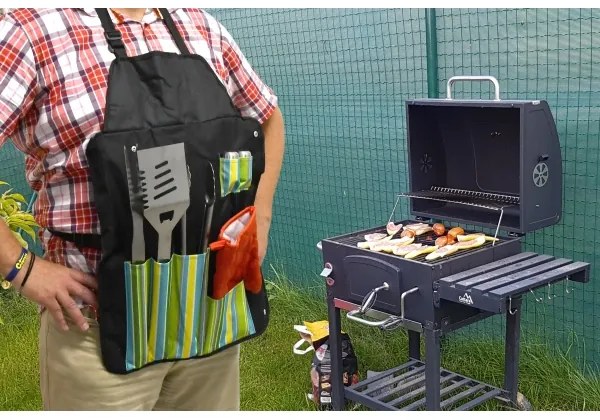 Grilovacie náčinie nerez 7 ks + zástera