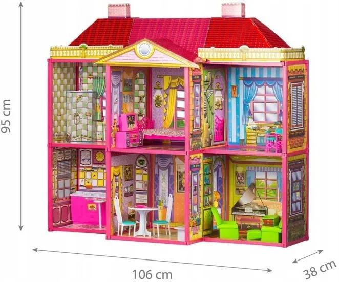 Domček pre bábiky pre bábiky 128 prvkov + nábytok