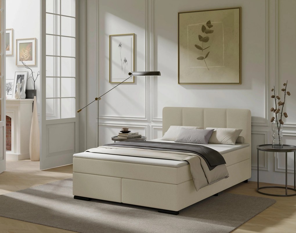 XXXLutz BOXSPRINGOVÁ POSTEĽ, 140/200 cm béžová MID.YOU - Online Only spálne - 002784001215