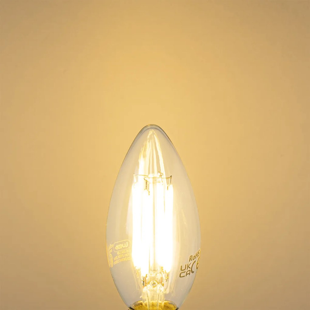 Sada 5 LED žiaroviek E14 B35 čírych 2,2W 470 lm 2700K