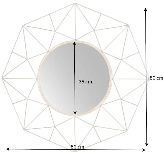 Zrkadlo Diamond 80cm mosadz
