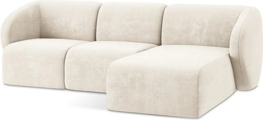 Béžová ženilková rohová pohovka (pravý roh/s leňoškou) Lani – Makamii