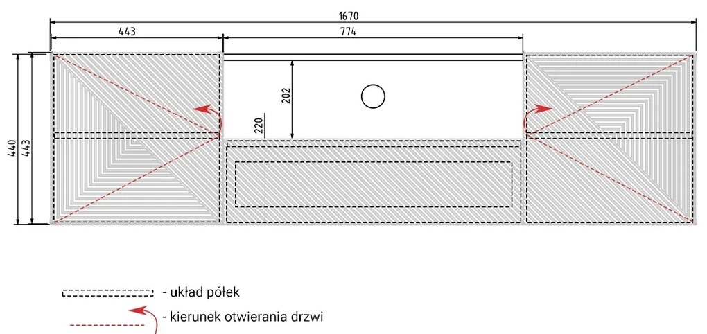 Závesná TV skrinka Asha 167 cm - artisan / čierny mat