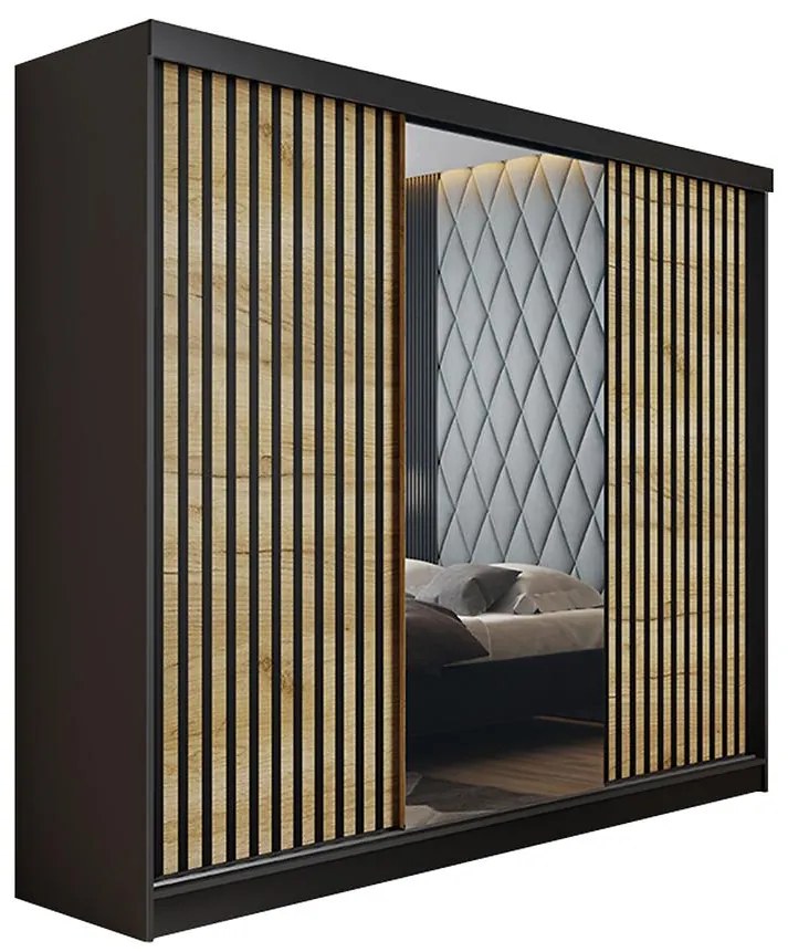 Skriňa Malani 200 L grafit / dvierka craft