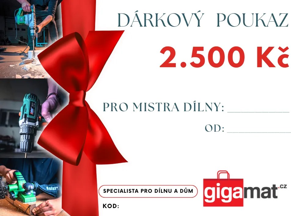 Darčeková poukážka GIGAMAT 2500 CZK
