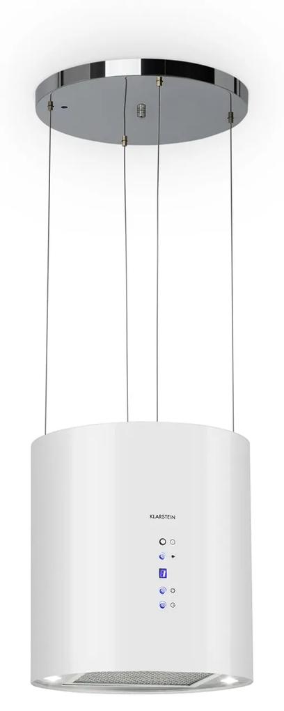 Barett, ostrovčekový digestor, Ø 35 cm, recirkulácia 560 m³/h, LED, filter  s aktívnym uhlím, biely | BIANO