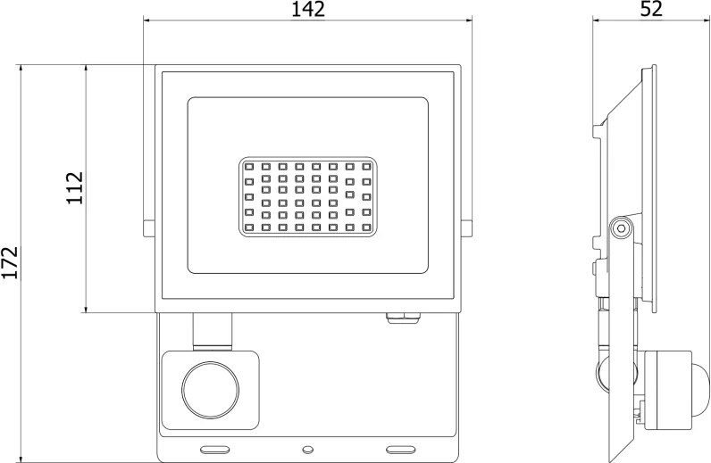 Mexen Luxpro+ LED reflektor s pohybovým senzorom, 30W, studená - 6500K, 3300 lm, biela - L236-030-65-20