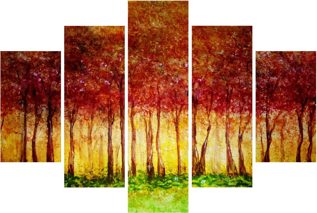 Obraz - Maľba listnatého lesa (150x105 cm)