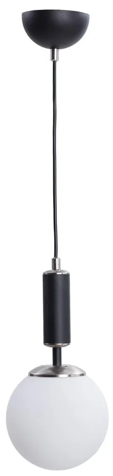 Biele/čierne závesné svietidlo so skleneným tienidlom ø 15 cm Hector – Squid Lighting