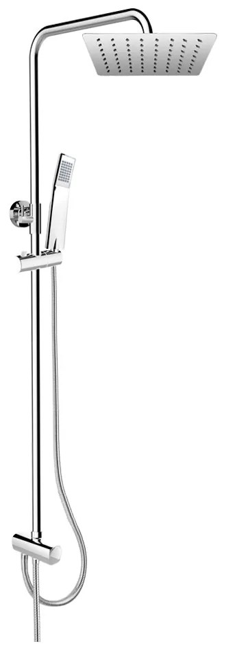 Mereo Mereo, Sprchový set s tyčou, hadicou, ručnou a tanier. hranatou sprchou, MER-CB95001SS2