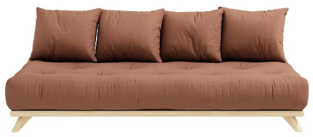 Variabilná pohovka Senza Clear lacquered/Clay brown 85 × 200 × 90 cm