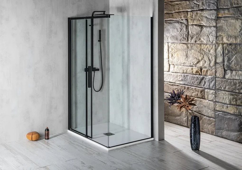Polysan, ALTIS LINE BLACK štvorcová sprchová zástena 900x900 mm, rohový vstup, číre sklo, AL1592BAL1592B