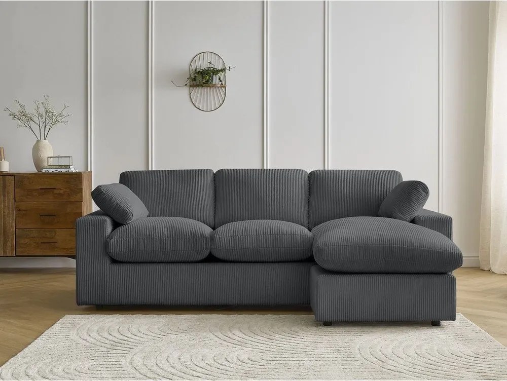 Tmavosivá menčestrová rohová pohovka Belair – Bobochic Paris