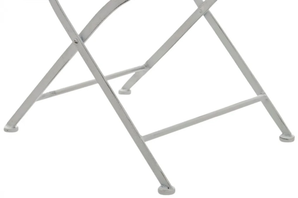 Kovová stolička skladacia Indra (SET 2 ks) - Biela antik