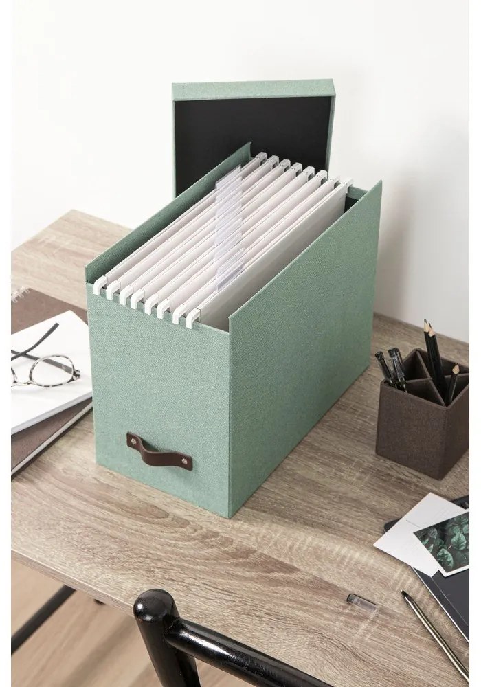 Zelený kartónový organizér na dokumenty Johan Canvas Paper Laminate – Bigso