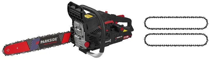 Parkside Performance® Benzínová reťazová píla s elektrickým štartovaním Ppbks 56 A1 + Náhradné pílové reťaze PEK 18 A1 – 18" – 1,5 mm, 2 kusy (800010865)