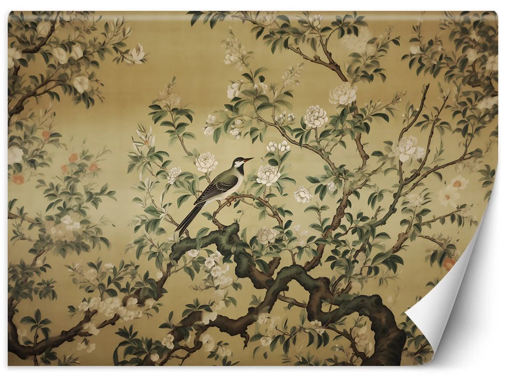 Gario Fototapeta Vták na strome s kvetmi Materiál: Vliesová, Rozmery: 200 x 140 cm