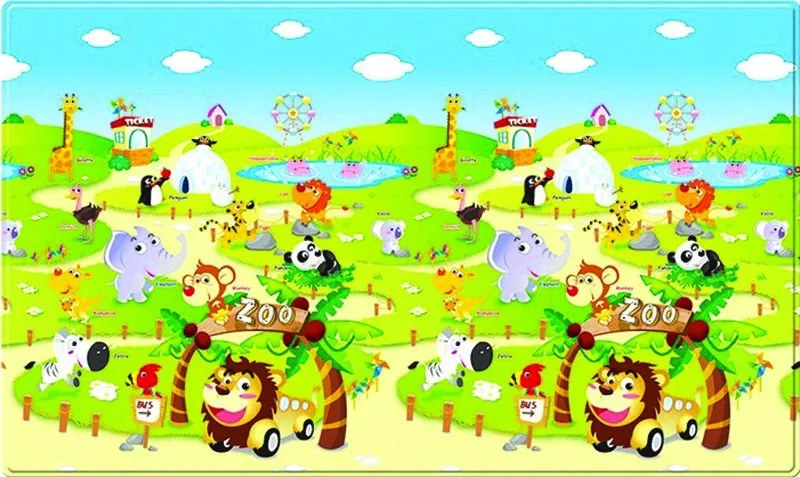 Dwinguler, Obojstranný protišmykový koberec ZOO – na von aj na doma, 130x190, viacfarebná, detská izba