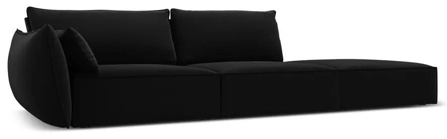 Čierna zamatová pohovka ľavý roh 264 cm Vanda – Mazzini Sofas