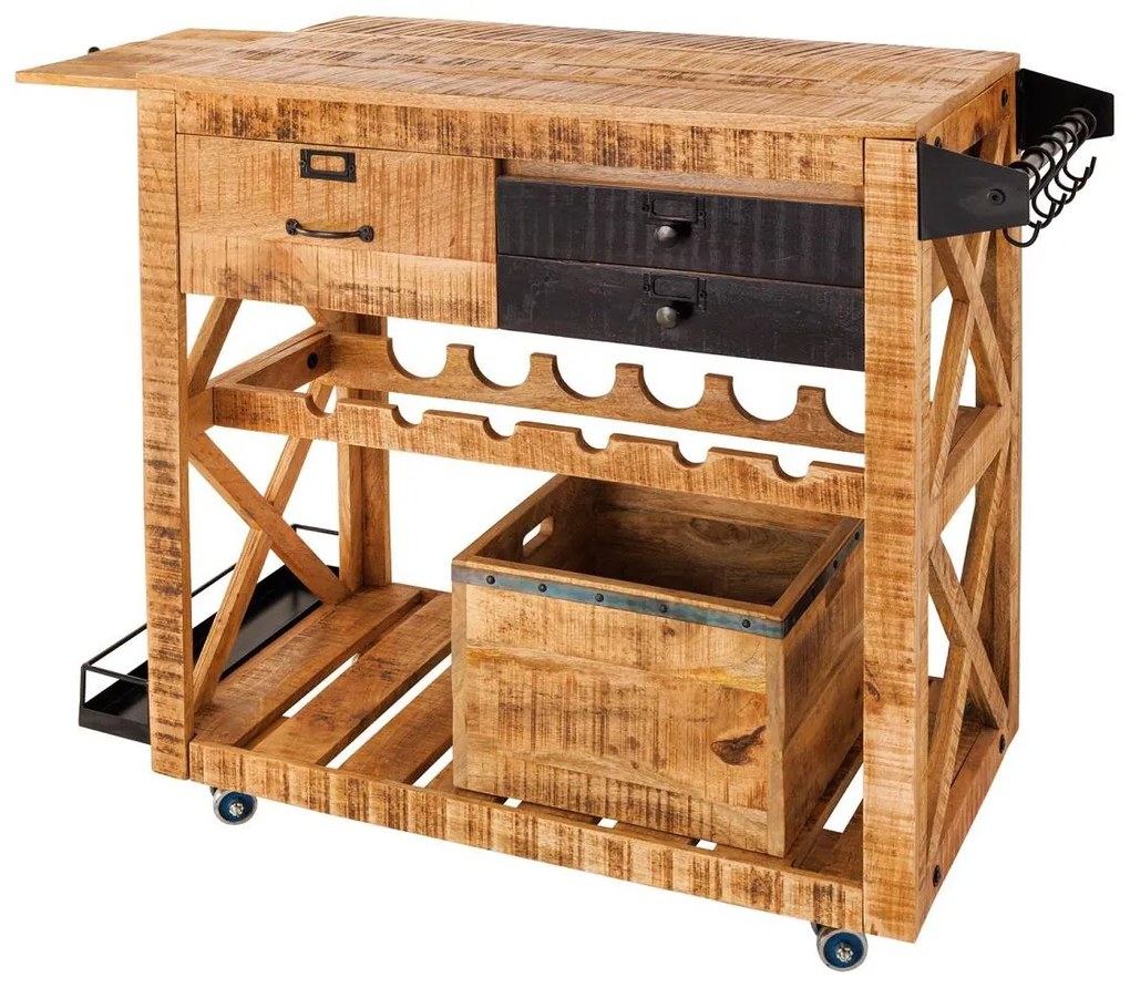 Dizajnová barová skrinka Winebar 92 cm mango