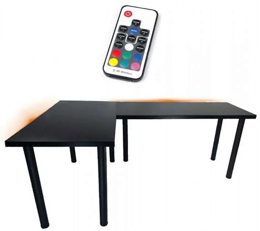 Písací Stôl Roh. Top Čierna 202x136x2,8 Model 1