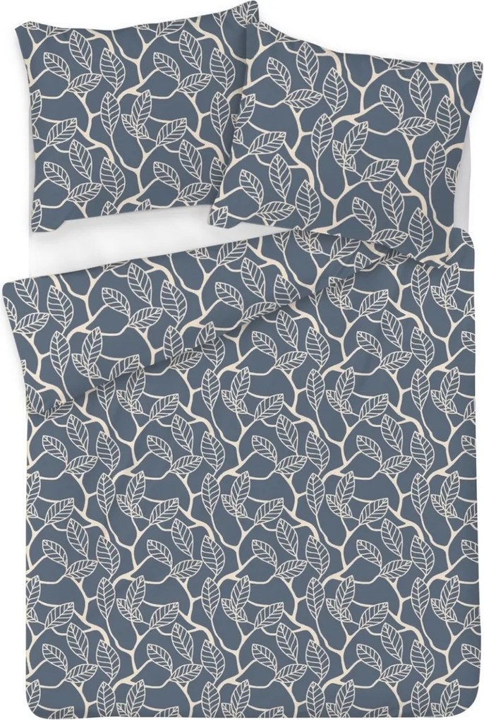 Matex Saténové povlečenie Zlaté listy, 140 x 200 cm, 70 x 90 cm