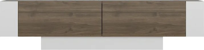 Televízny stolík Matera White and Walnut spolicami
