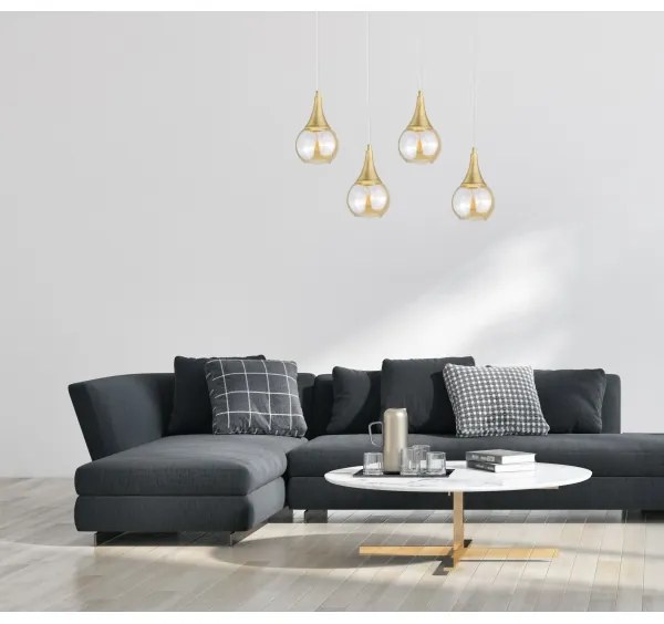 Luster na lanku LACRIMA WHITE 4xE27/60W/230V