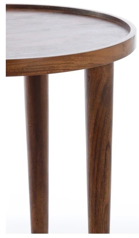 Okrúhly odkladací stolík z masívu akácie ø 45 cm Qiano – Light & Living